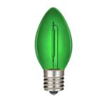 Green C9 LED Plastic Filament Replacement Bulbs 25 Pack 