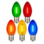 Multi C9 LED Plastic Filament Replacement Bulbs 25 Pack 
