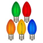Multi C9 LED Plastic Filament Replacement Bulbs 25 Pack 