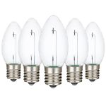 Pure White C9 LED Plastic Filament Replacement Bulbs 25 Pack 