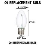 Pure White C9 LED Plastic Filament Replacement Bulbs 25 Pack 
