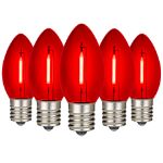 Red C9 LED Plastic Filament Replacement Bulbs 25 Pack 